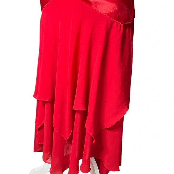 Vintage Red Drop-Waist Satin 3/4 - Picture 5 of 6